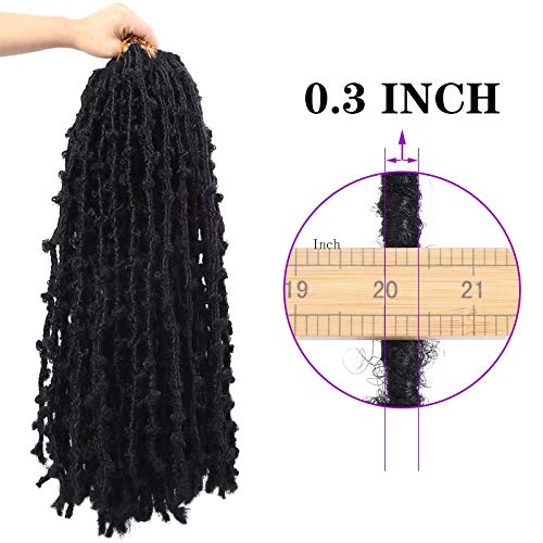 Bileaf 6 Packs Butterfly Locs Hair 24 Inch Pre Looped Crochet Distressed Butterfly Locs Crochet Braids Soft Messy Butterfly Locs Crochet Hair For Black Women Distressed Locs Hair Extensions(1B) #TOP2