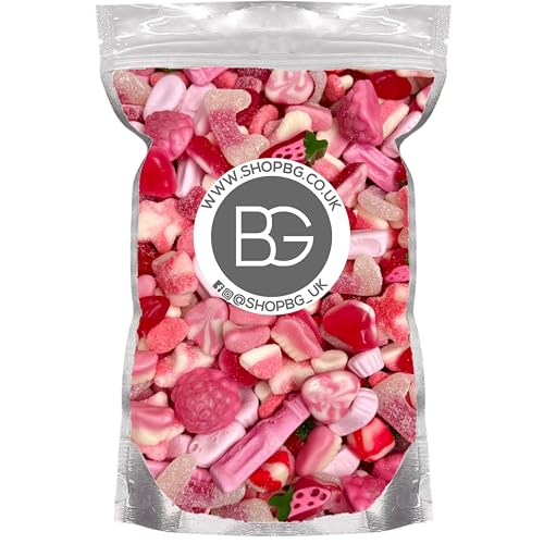 BG Quality Pick & Mix Sweets - Large Retro Candy Sweeties 800g Baby Shower Gender Reveal Colourful Pink Mix