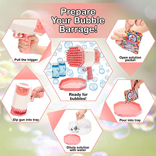 Electric Bubble Gun Kuddosdream Pink 69 Holes #TOP3