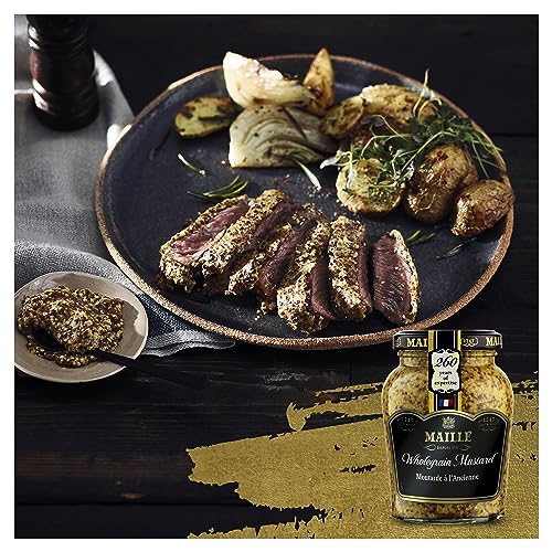 Maille Wholegrain Mustard since 1747 for pork, beef, and salad dressings 210 g