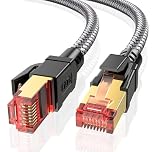 Ltemziiy Cat 8 Ethernet Cable 2M, 40Gbps 2000Mhz High Speed Gigabit Lan Internet Cables,RJ45 Patch Cord Braided Round S/FTP Network Cable,for Smart Home,Office,Gaming,Modem, Router