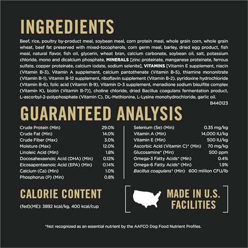 Image of Purina Pro Plan Adult 7 Plus Complete Essentials Senior Dry Dog Food, 18 lb | Shredded Blend Beef & Rice, 29% protein, supports muscle and joint health in senior dogs
