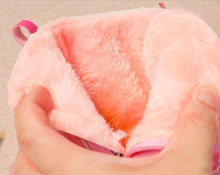 Cute Plus Fleece Boots With Zipper For Girls, Comfortable Non Slip Boots For Indoor Outdoor Travel, Winter snow boot3