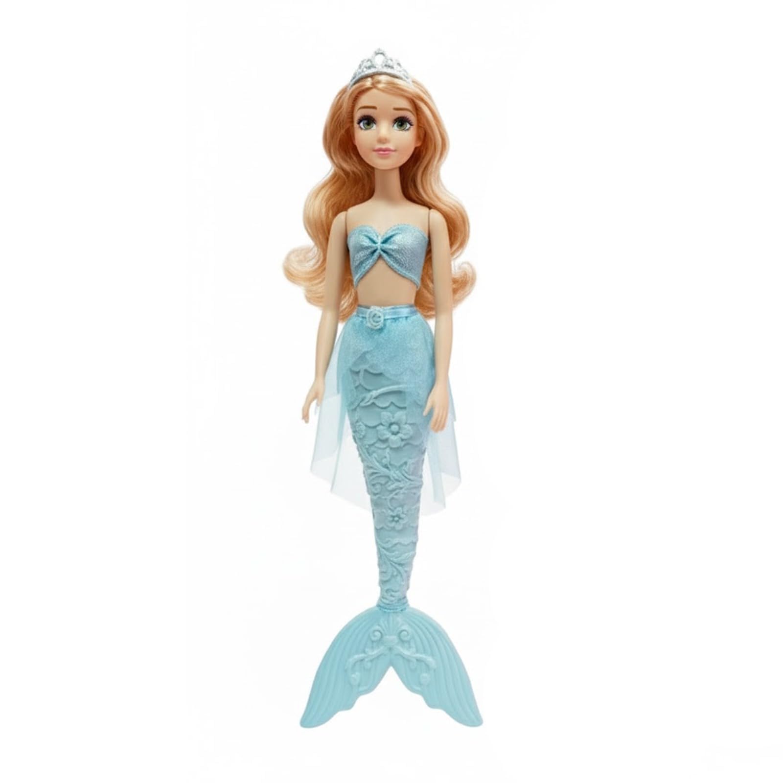 FAMBIZ Mermaid Doll Toy for Girls, Educational & Imaginative Play, Sparkling Tiara Crown, Stylish Fantasy Outfit, Princess Face, Creative Roleplay, Portable Design, Indoor and Outdoor Play, (Green)