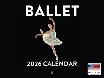 Ballet Calendar 2026 Monthly Wall Ballerina Gifts Calender 12 Month | American Made In The USA