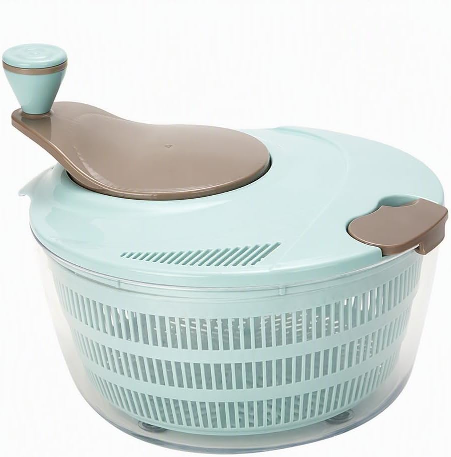 Manual Salad Spinner, Hand Crank Fruit and Vegetable Dryer for Kitchen