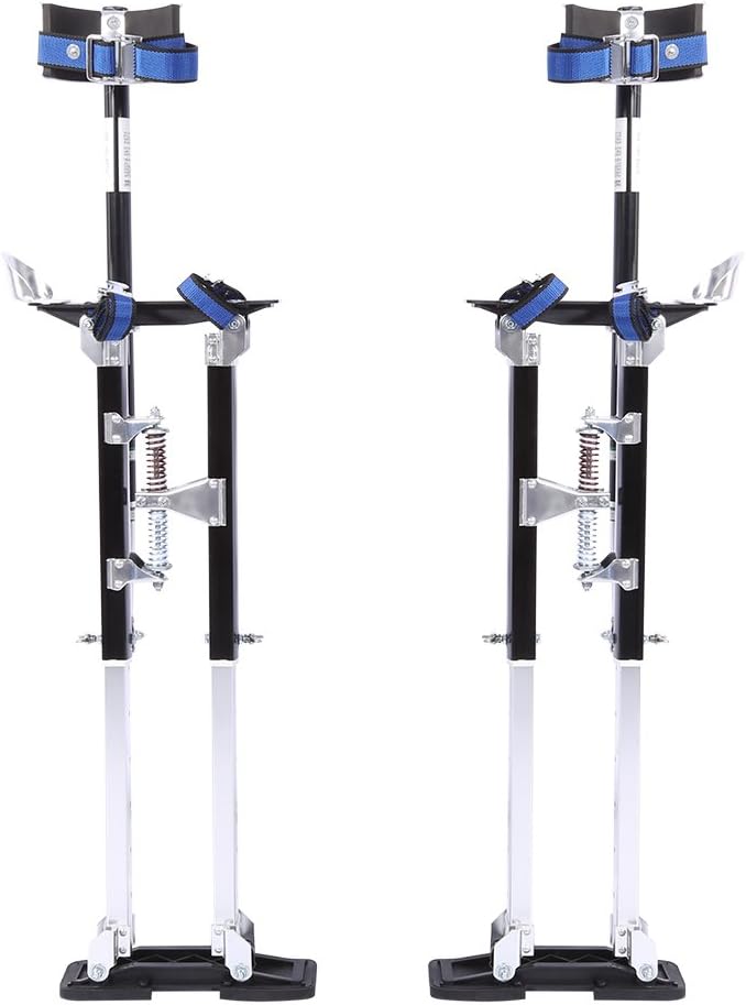 Drywall Stilts 24-40inch Modifiable Aluminum Tool Stilt Lightweight Aluminum Work Stilts with Knee Pads for Painter Taping Drywall PlasteCircle Stilts Paint Painter Tool(Si er)