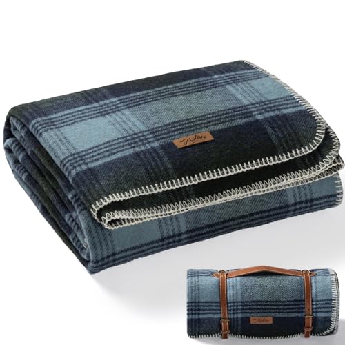 Molithe 100% Wool Blanket, 62" x 86", Warm, Thick, Military, Camping Gear