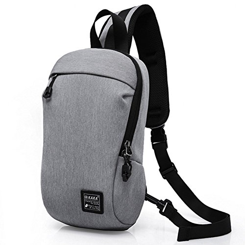 Gossipboy Herren Fashion Diebstahlschutz Design Sling Bag/ Crossbody Bag/ Chest Bag Grau Einfache Stil Oxford Casual Tagesrucksack Brust Rucksack Reise Schultertasche Cover