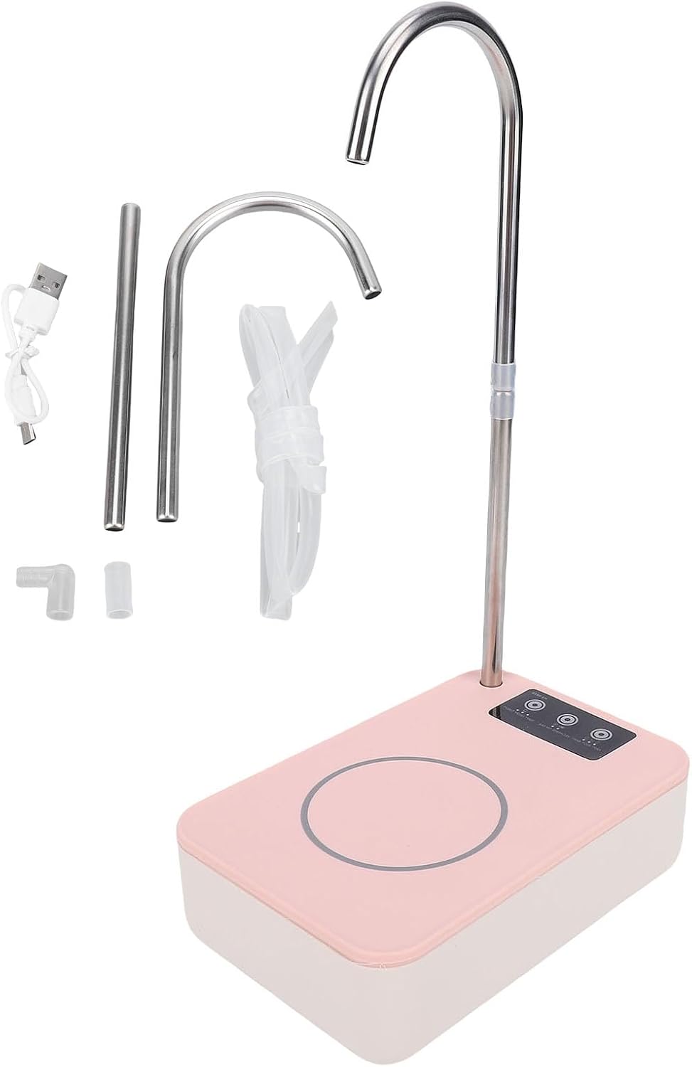 Fockety Desktop Water Bottle Dispenser, Automatic Portable Electric Water Bottle jug Dispenser Countertop Water Bottle Pump for Bedside Home Office Outdoor Dual Use (Pink)