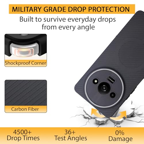 Image of LIRAMARK Rugged Carbon Fibre TPU Armor Silicone Back Cover Case for Mi Redmi A3 | Redmi A3X | Poco C61