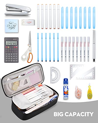 Image of YOKUMA Pencil Case,Large Capacity Pencil Pouch,Aesthetic Zipper Pencil Box, Back to School Supplies for College Student Teen Adults,Travel Essentials,Electronic Cable Organize