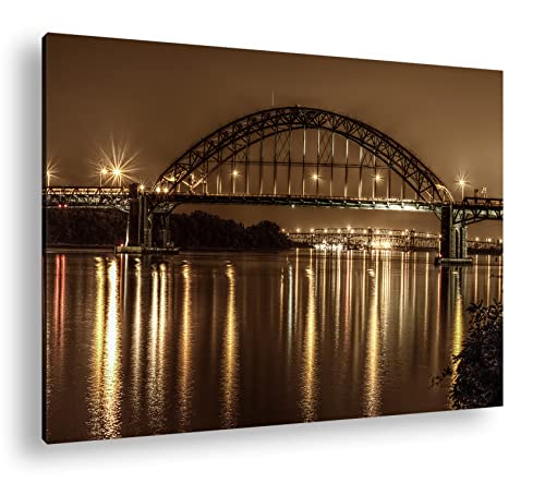Pont au format Philadelphie 90x60 cm tableau deyoli impression numérique cadre bois