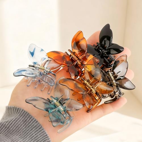 CUBACO Butterfly Hair Accessories Acetate Tortoise Shell Hair Claw Clips Jaw Clips for Women 6 Pcs 2
