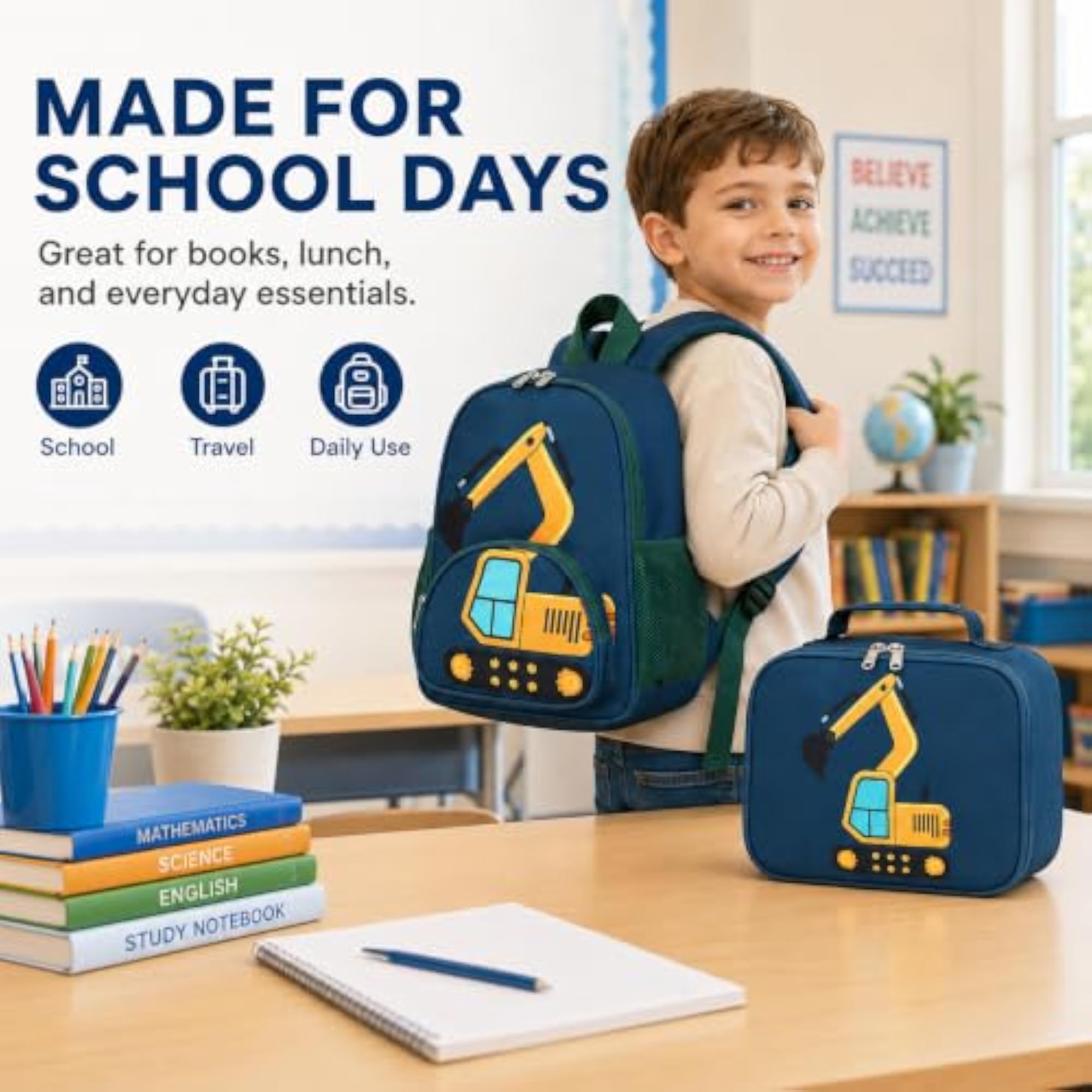 Kids Preschool Backpack Set with Lunch Box