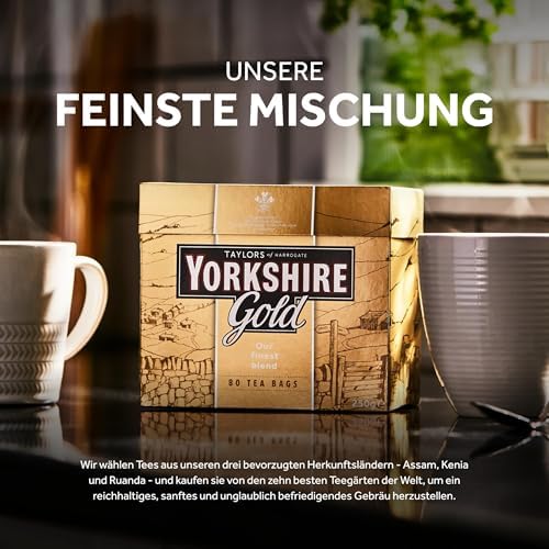 Yorkshire Tea, Gold, Pillow Tea Bags, 160 Count (Pack of 1), Premium Blend, Rich, Smooth, and Satisfying, Classic British Breakfast Blend, Caffeinated, Enjoy Hot or Iced, 160 Teabags - 4