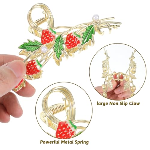 Set de 8 pinzas de metal para cabello con diseño floral miniatura 3