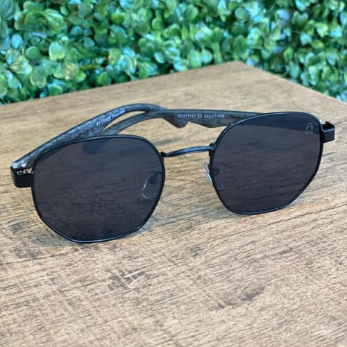 Óculos de Sol Hexagonal com uv400 - Hawai (Preto)