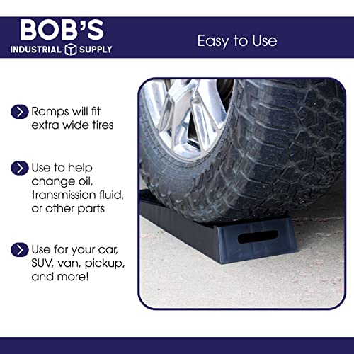 Bisupply Vehicle Service Ramp Set – 6.6In Car Lift, 5 Ton Heavy Duty Truck Ramps For Vehicle Maintenance, 2 Pack #TOP2