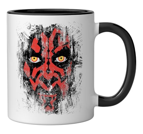 Taza de cerámica Star Wars Darth Maul 11 oz negra/blanca miniatura 2