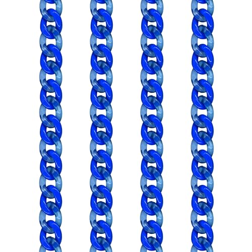 Image of SATRA TRADERS Matt Translucent Acrylic Chains for DIY Jewelry | Size : H-16mm W-23mm | Qty : 2mtr | AC09 | 2-Dark Blue