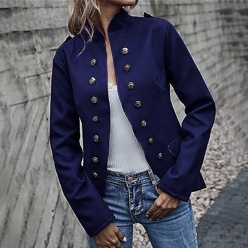 Sweatblazer dames militair: wollen jas dames overgangsjas korte blazer