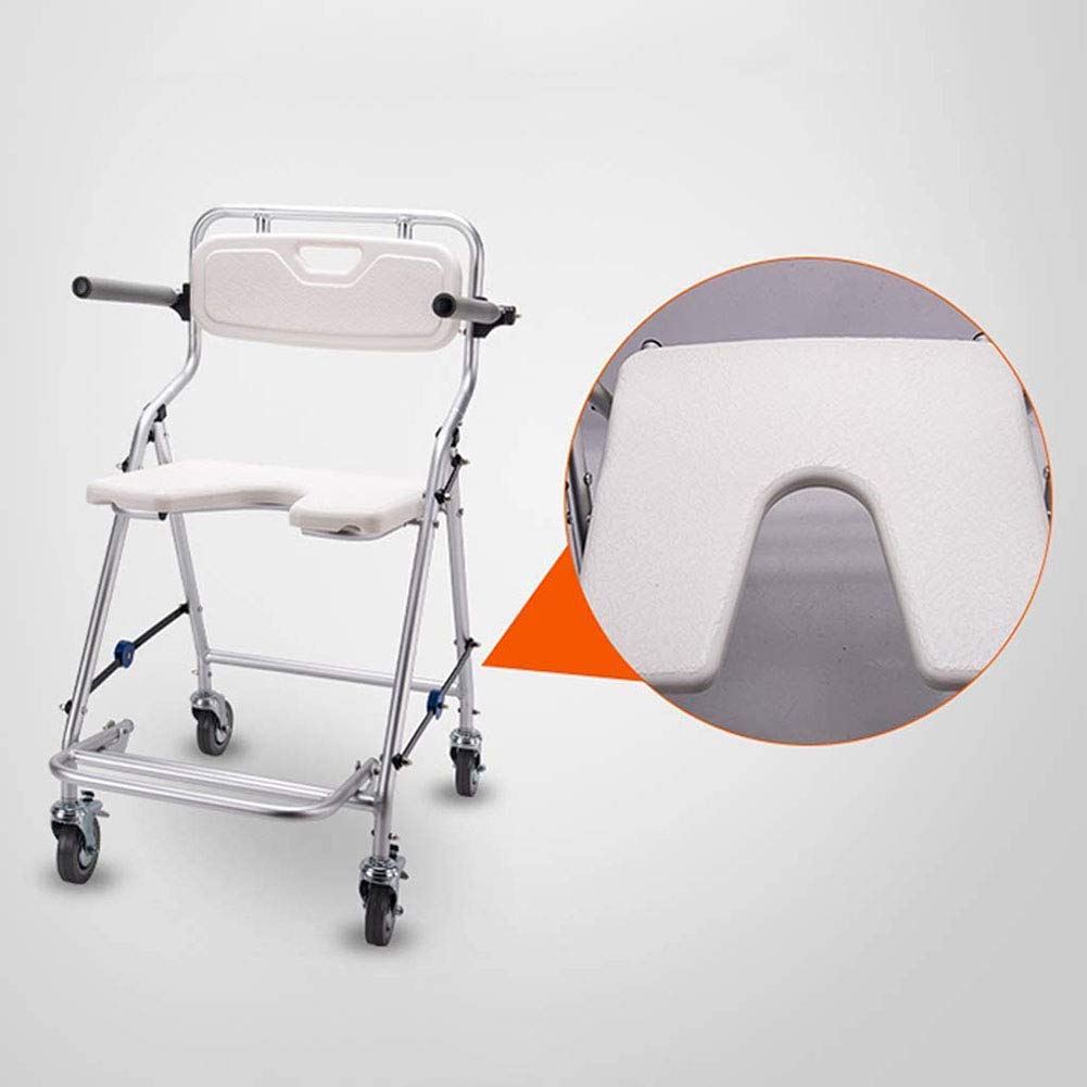 Sedia A Rotelle Da Bagno Con Braccioli E Ruote - Sedia Da Doccia Portatile, Ideale Per Disabili, Anziani, Feriti O Disabili - Sedia Comoda Per Il Bagno, Sgabello Pieghevole Per Una Maggiore Mobilità