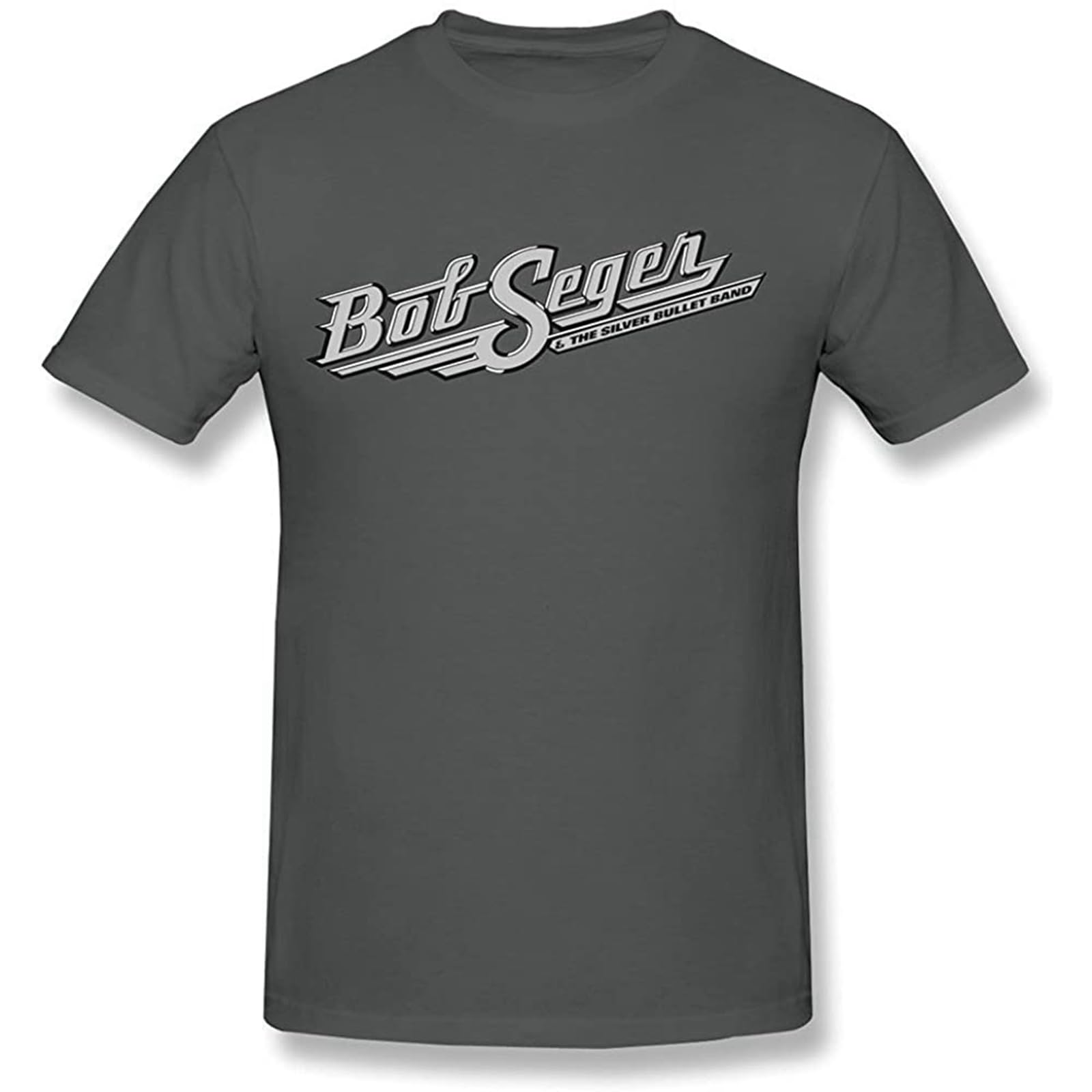 Everbab Grey Men's Bob Seger The Silver Bullet Band T Shirt Large