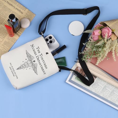 TOBGBE Funny Nurse Memes Gifts Tortured Nurses Department Crossbody Bags For Nurse Accessories for Work3