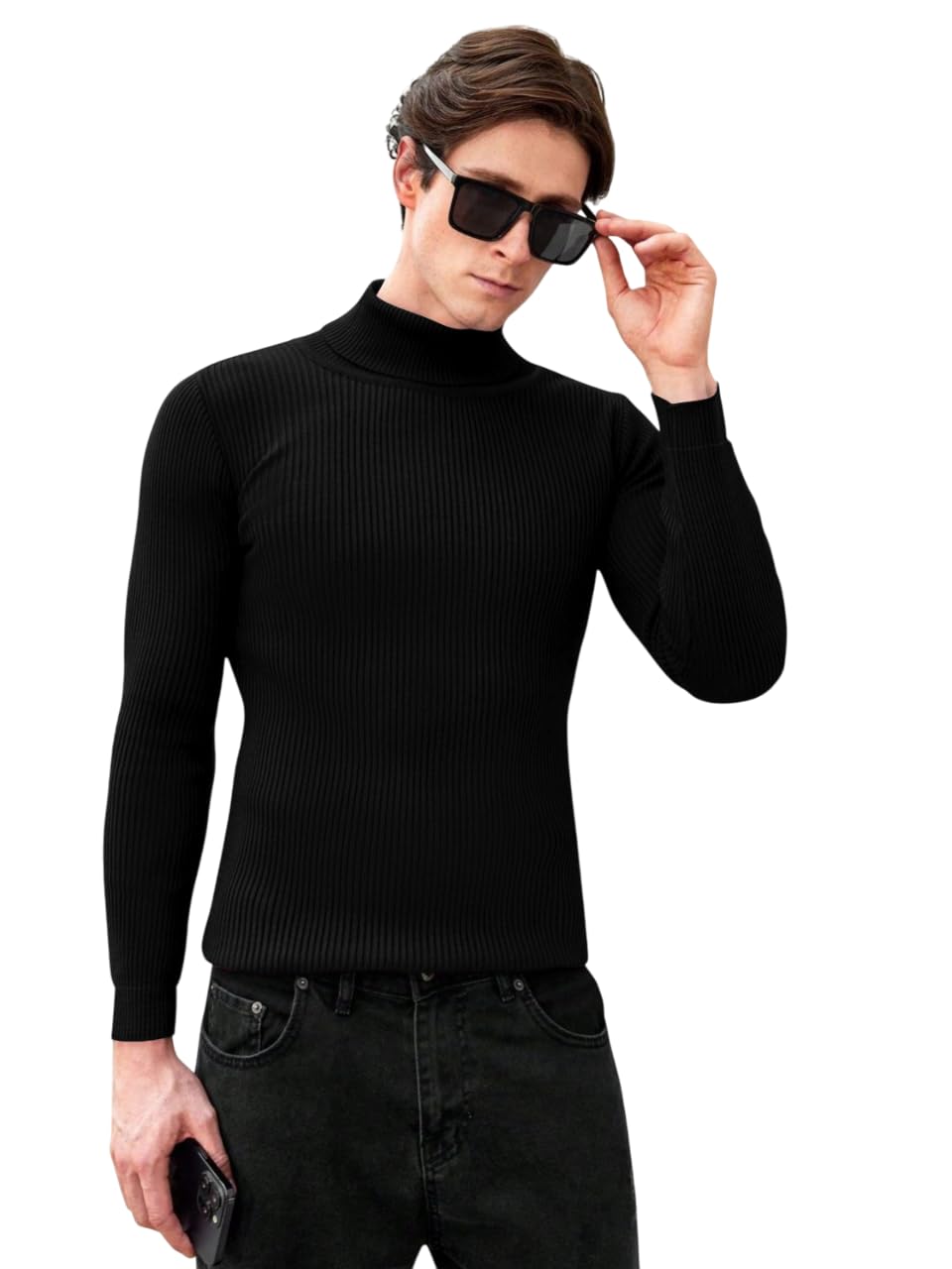 nxtwin Men's Stylish Turtle Neck Sweater| Winter Turtle Neck Sweatshirt for Men|High Neck Pullover Full Sleeve Winter (Sweater) for Men|-picture-33