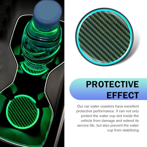 2 Posavasos Luminosos para Auto Carbon Fiber 2.83" miniatura 7