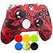 9CDeer 1 Pieza de Impresión de Transferencia Silicona Cubrir Piel Manga Case Skin Cover Rojo 6 Thumb Grips para Mando Xbox Elite Wireless Compatible con el Adaptador de Auriculares Estéreo