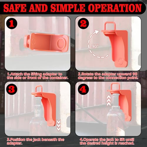 2 Pack Shipping Container Jack Lug,Heavy Duty Container Leveling Lifter with U-Shape Handle & Limiter, Booster Jack for Container Homes, Sea Can Leveling & Stabilization - Thumbnail 2