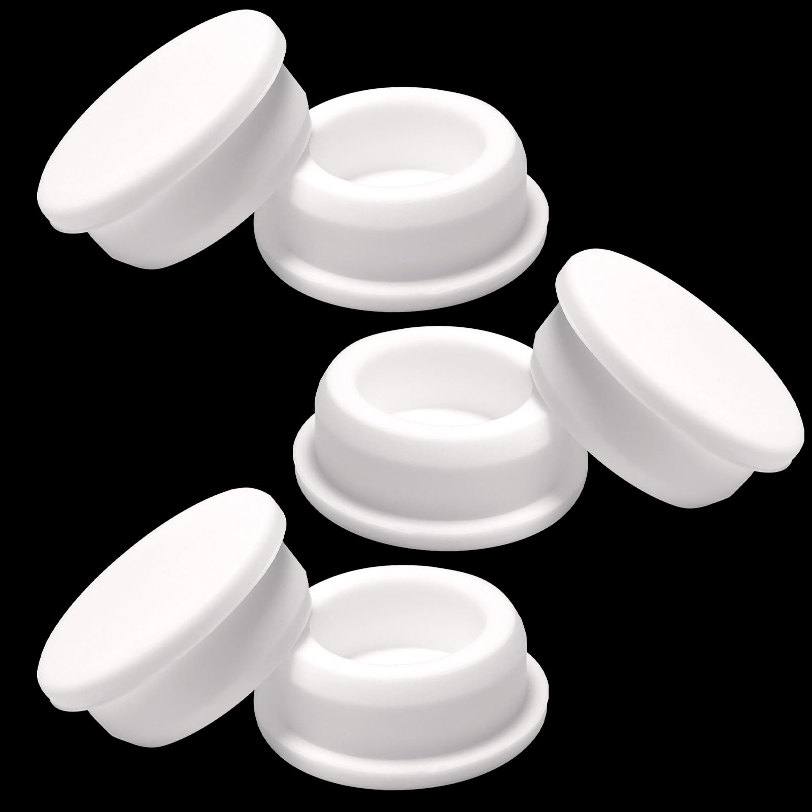 BOPOREAE 6 Pcs 31.3 mm Silicone Rubber Plug for 30.3-31.3 mm/ 1-3/16-1/1/4 in Round Holes, Waterproof T Type Rubber Stoppers, Soft Flexible Snap-On