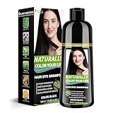 Black Hair Dye Shampoo for Gray Hair, 3 in 1 Semi-Permanent Hair Color Shampoo for Women & Men, Natural Herbal Ingredients