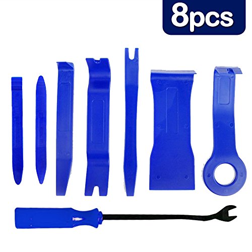 Hulubb auto strumento di rimozione Trim 8 pezzi Pannello della porta auto corpo kit di riparazione per radio interior dashboard apertura Refitting scratch tappezzeria indiscreti (blu)