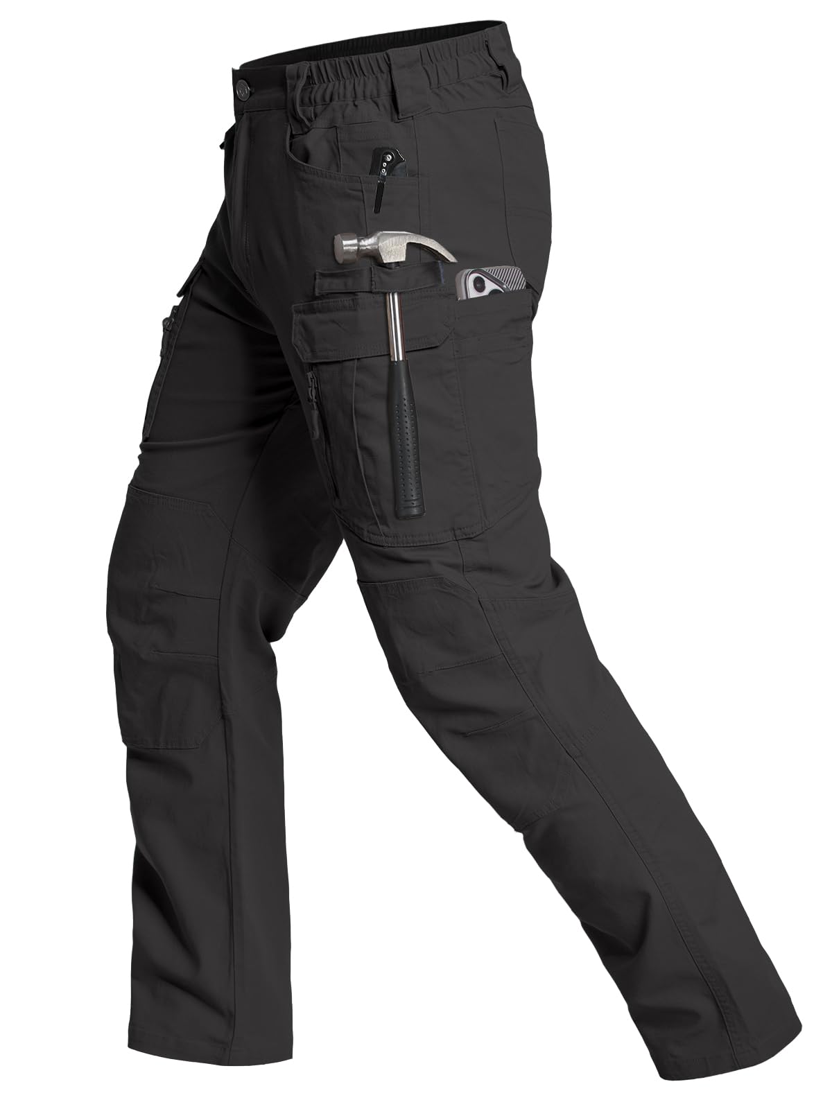 CARWORNIC Mens Stretch Tactical Cargo Pants Comfy Flex Cotton EDC Work Pants Lightweight Outdoor Hiking Trousers