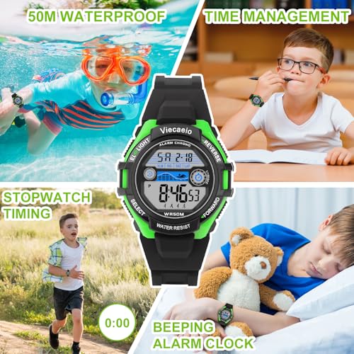 kids digital watch for boys girls waterproof led colorful lights sports watch suitable for 5-17 years old teenagers with gift box