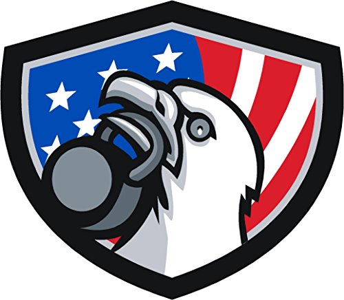 Oval usa eagle kettlebell 4x4.5 inches sticker decal die cut vinyl - Made