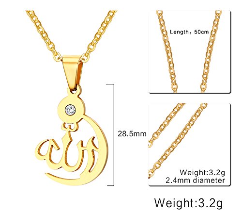 Vnox l'Oro della Collana di Cristallo Musulmano