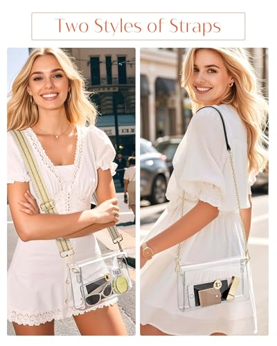 Image of BS-VOG Clear Purse for Women, Clear Bag for Stadium Events, Crossbody Bag Stadium Approved for Sports Concerts Outfits