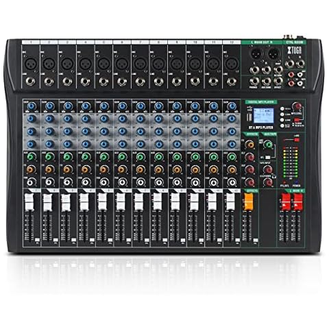 XTUGA CT120 12 Channel Audio Mixer with Bluetooth Cover
