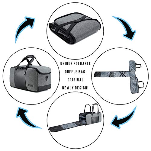 BUG Travel Duffel Bag, Large Duffels for Women Men Weekender Bag, Original Integrated Design Foldable Duffel Bags for Gym Sports Business Trip, Waterproof and Luxury Travel Bag