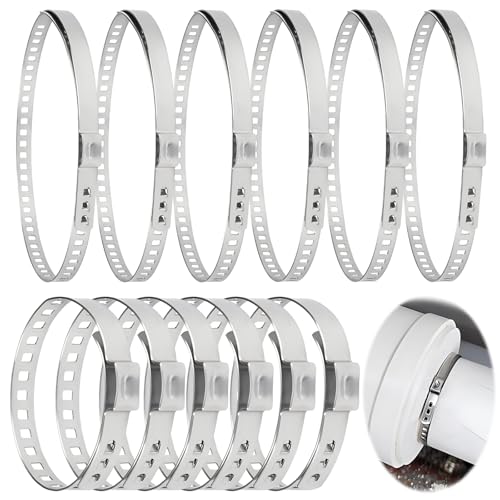 Snowtain 12 Pièces Collier de Serrage Inox,Collier Serrage Soufflet Collier Soufflet de Cardan Universel,Réglable Colliers de Durite Serrage Acier...