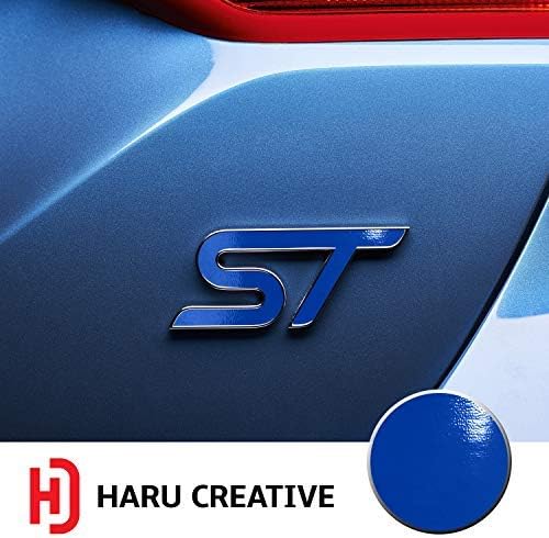 Haru Creative - Front Grille Hood Rear Trunk Emblem Letter Insert Overlay Vinyl Decal Sticker Compatible with and Ford Focus ST 2013-2019 - Gloss Blue