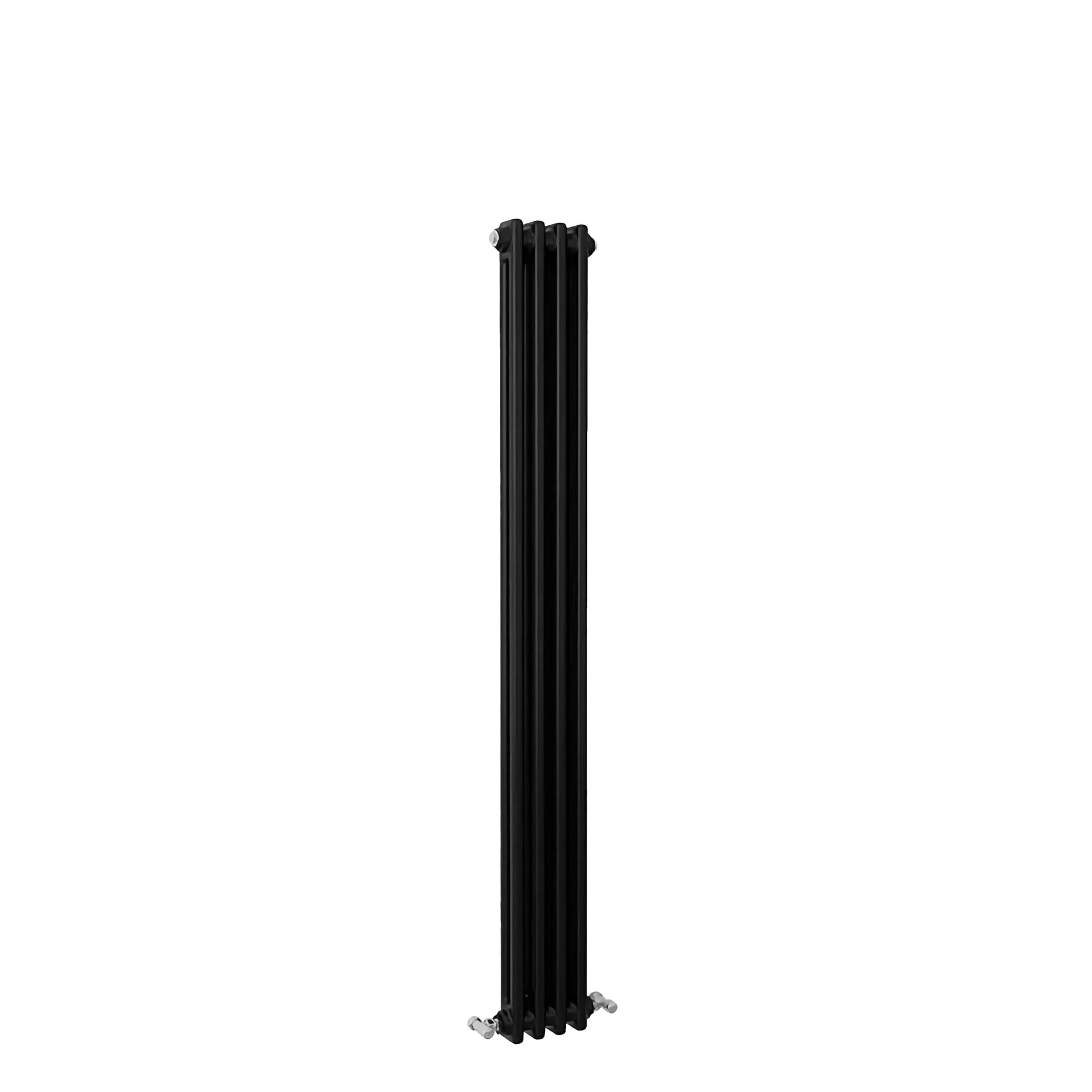 SLINE SANITARY Traditional 2 Column Cast Iron Style Radiator Vertical Black 1500x200mm