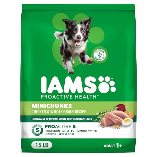 IAMS Proactive Health Minichunks Premium Dry Dog Food, Adult Dog Food Dry Recipe, 15 lb. Bag