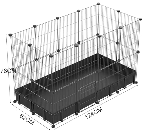 PILIN Kaninchengehege, Metallzaun, Drahtkäfig mit wasserdichter Matte, DIY Montage von verschiedenen Größen von Metalldrahtkäfig 30x38 24pcs