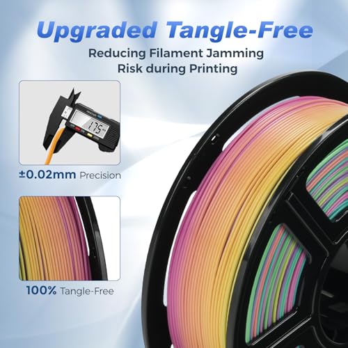 Image of FLASHFORGE Rapid PLA 1.75mm Rainbow Candy, 500mm /s High Speed Printing, 3D Printer Filament 1kg Spool, Dimensional Accuracy + /- 0.02mm, Enjoy Exceptional Print Quality