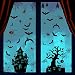 Adesivo Spaventosi -Tomicy 6 pezzi Halloween Finestre Vetro Adesivi, Adesivo per Finestra Ragno Ragnatela Pipistrello Aggiungi Orrore Finestra Vetrina Decorazione Festa di Halloween